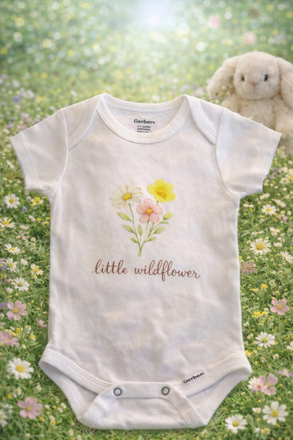 Little Wildflower Baby Onesie | Spring Baby Outfit