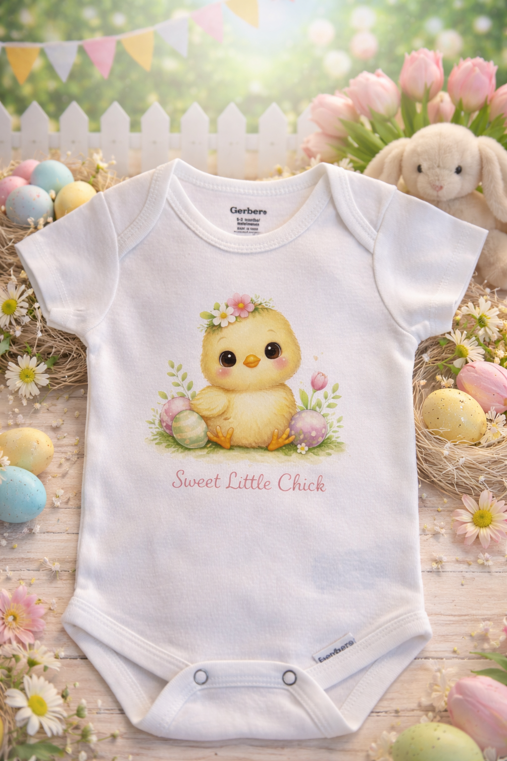 Sweet Little Chick Baby Onesie | Easter & Spring Baby Outfit
