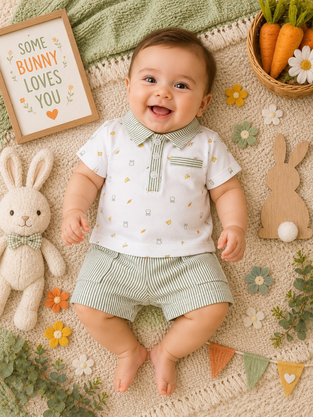 Bunny & Chick Polo Short Set