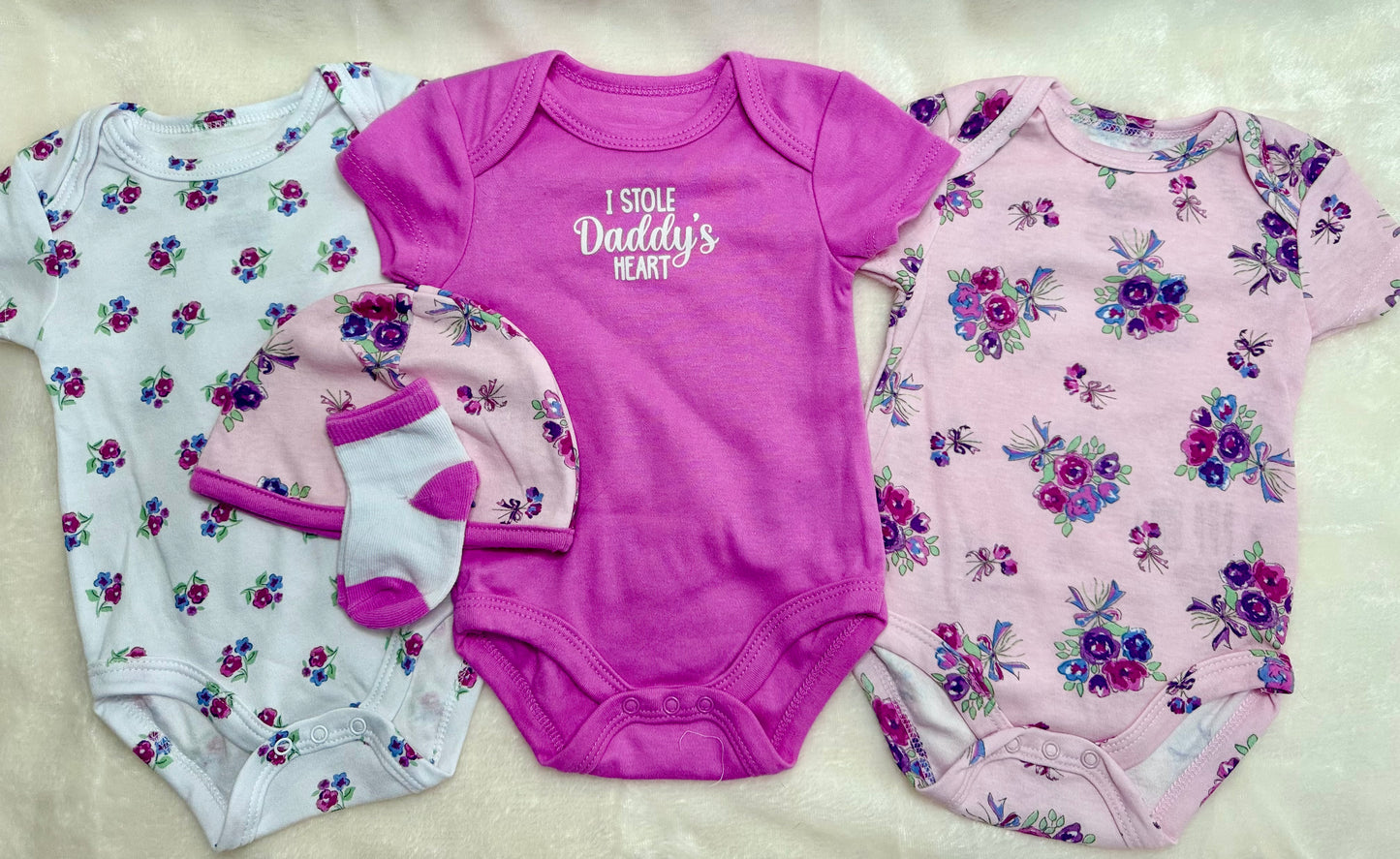 Pink Floral 5-Piece Baby Girl Gift Set