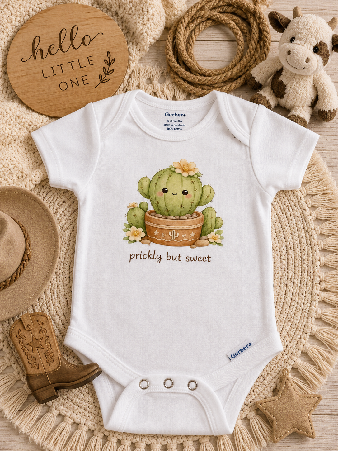 Cute Cactus Baby Onesie
