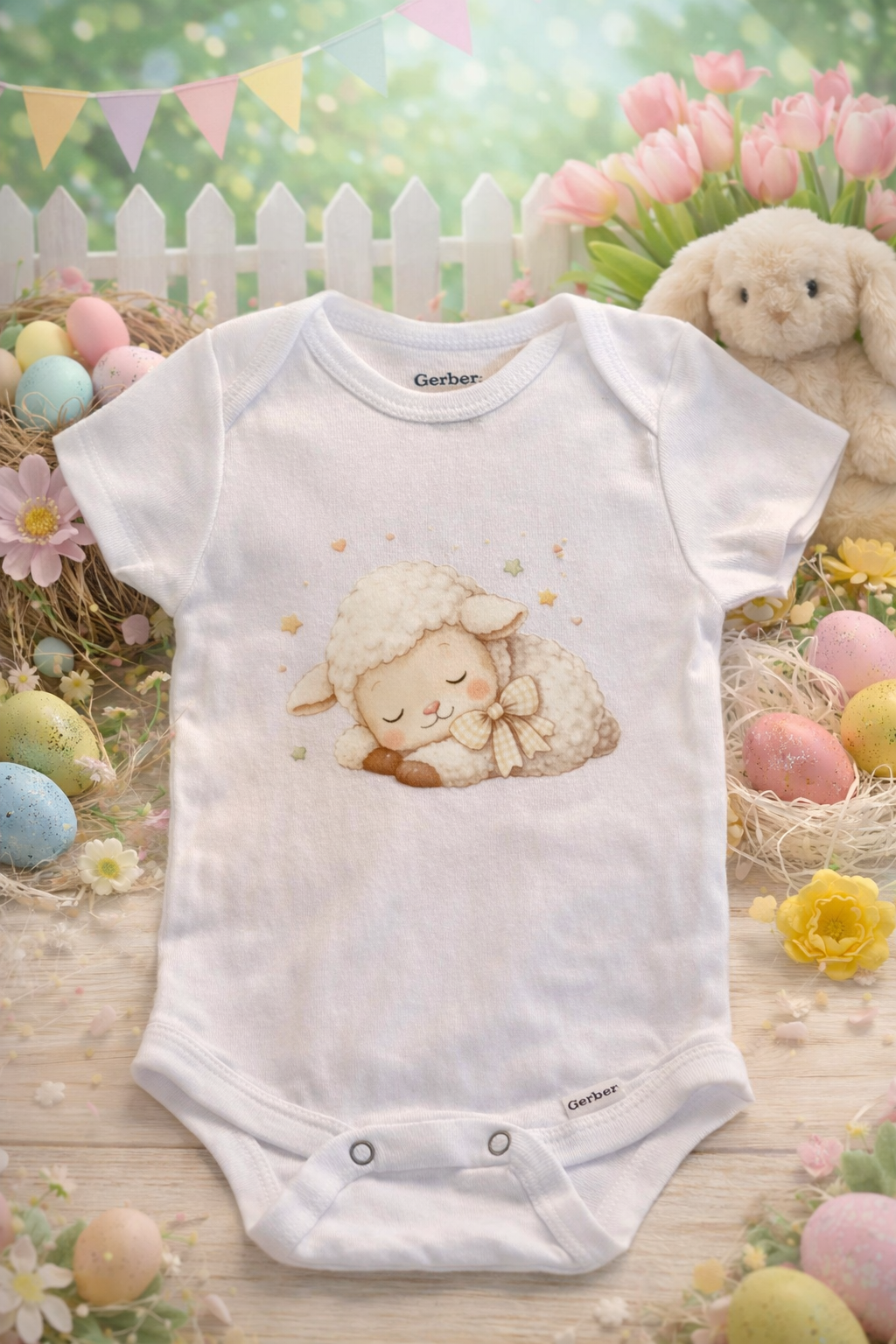 Sleepy Lamb Baby Onesie | Spring & Easter Baby Outfit