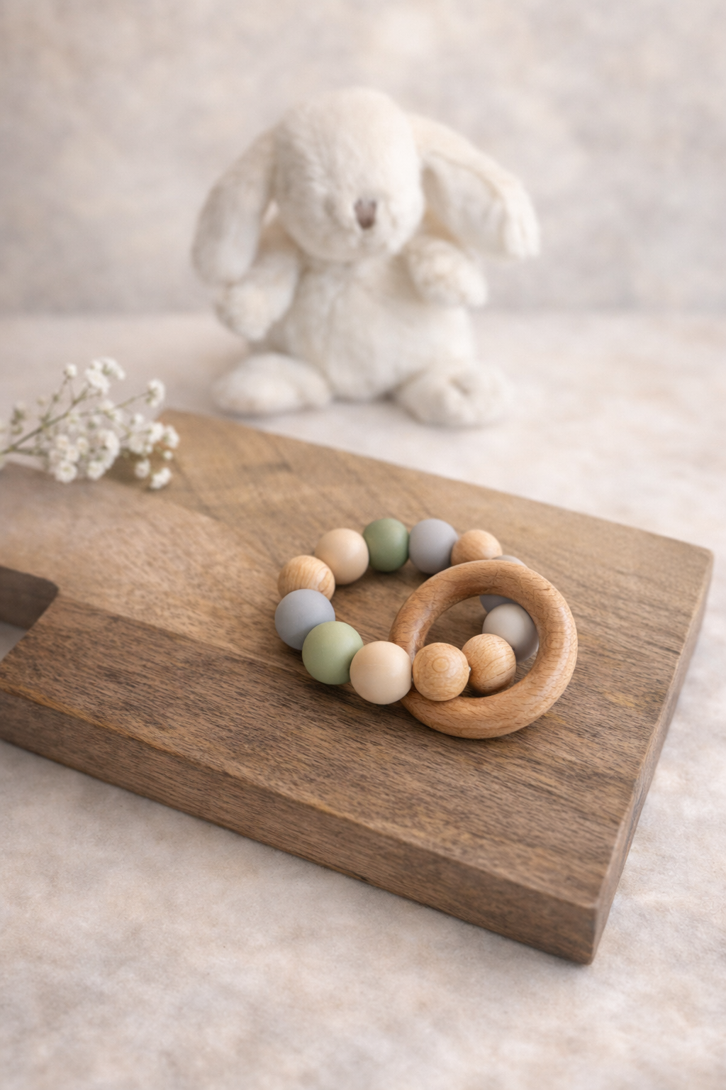 Silicone & Wood Baby Teething Rings
