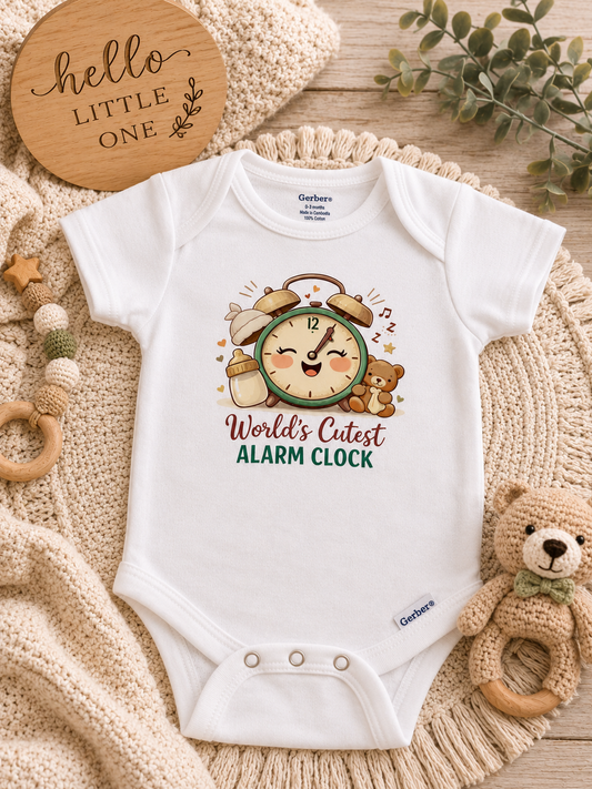 World’s Cutest Alarm Clock Baby Onesie