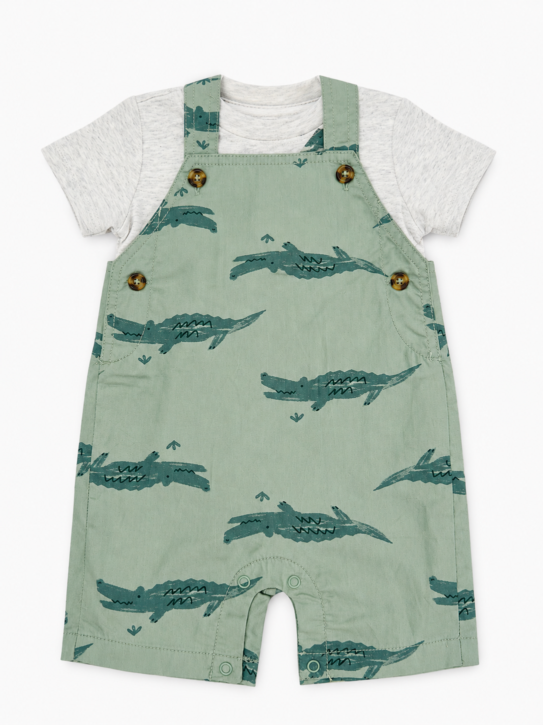 Little Explorer Alligator Romper Set