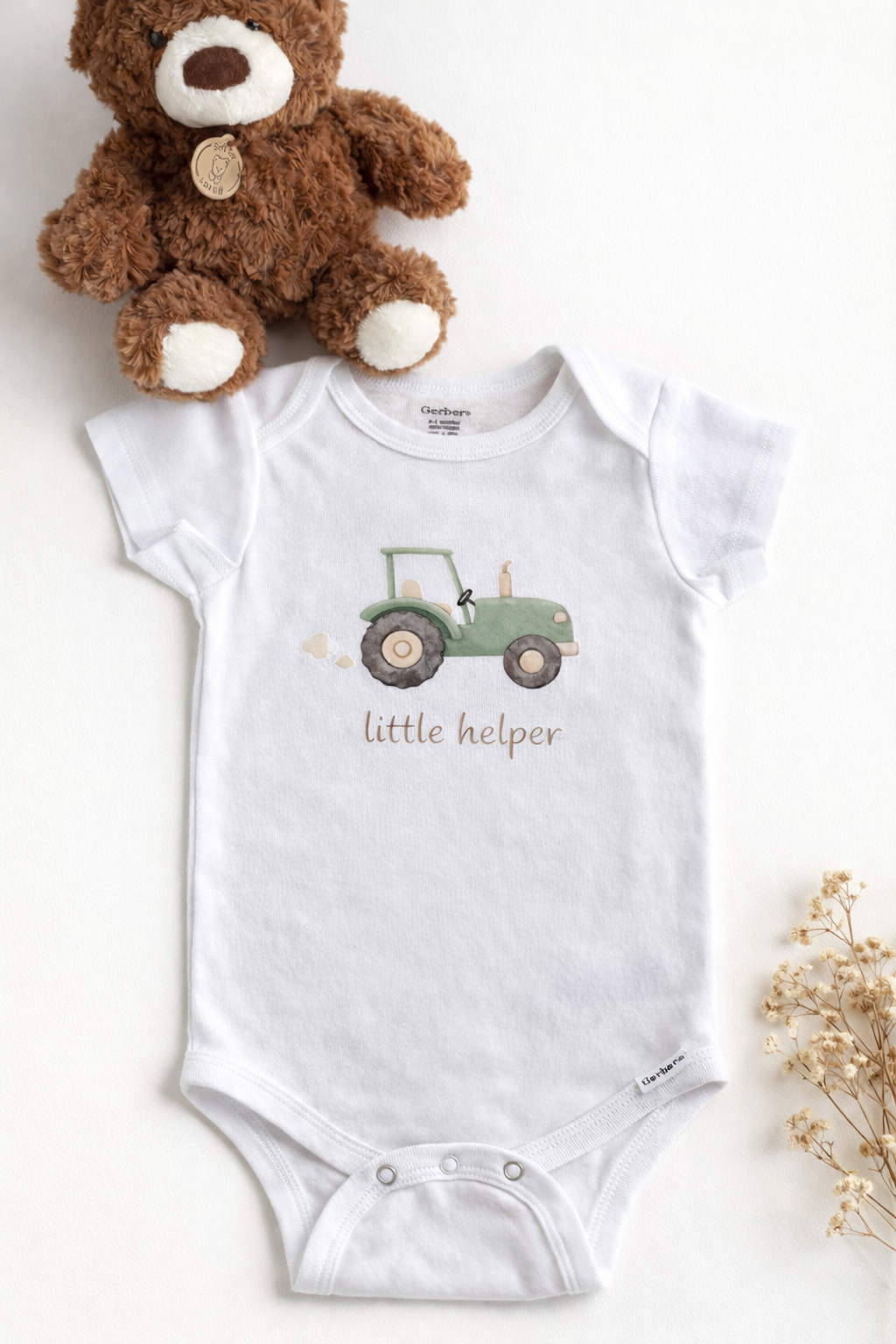 Little Helper Baby Onesie | Tractor Baby Outfit | Farm Baby Clothes