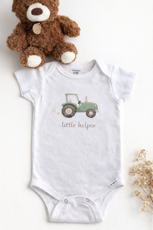 Little Helper Baby Onesie | Tractor Baby Outfit | Farm Baby Clothes