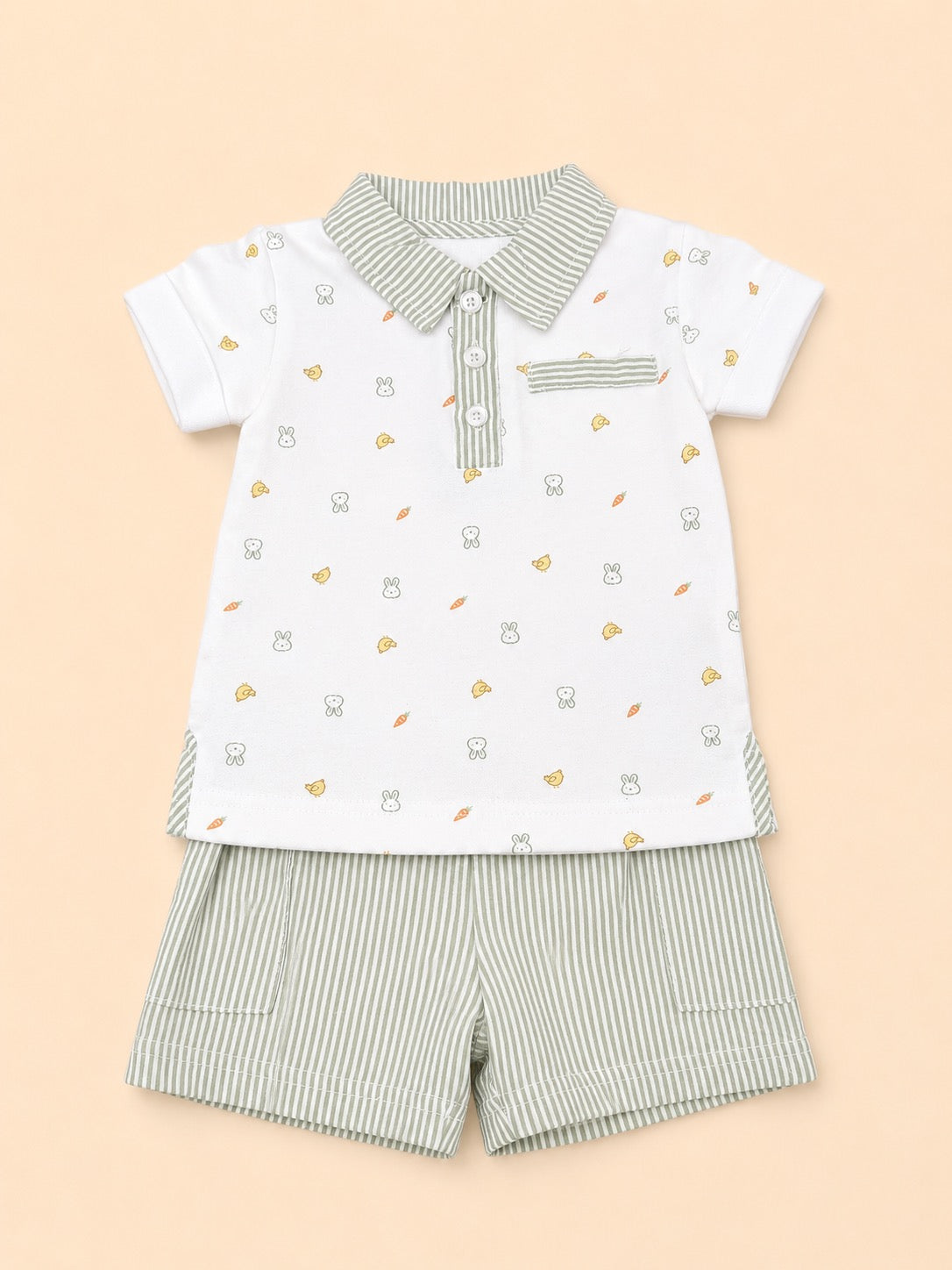Bunny & Chick Polo Short Set