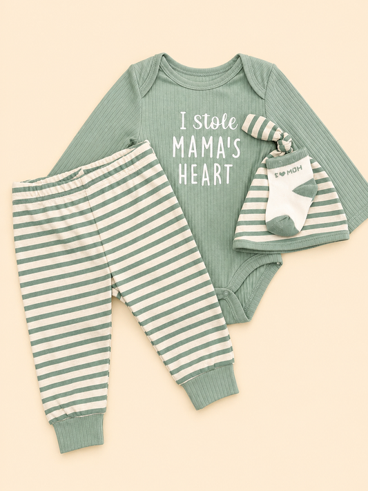 Mama's Little Heart Outfit Set