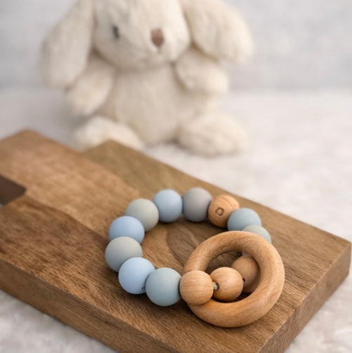 Silicone & Wood Baby Teething Rings