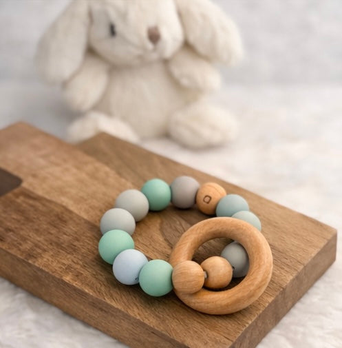 Silicone & Wood Baby Teething Rings
