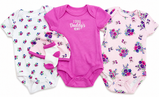 Pink Floral 5-Piece Baby Girl Gift Set