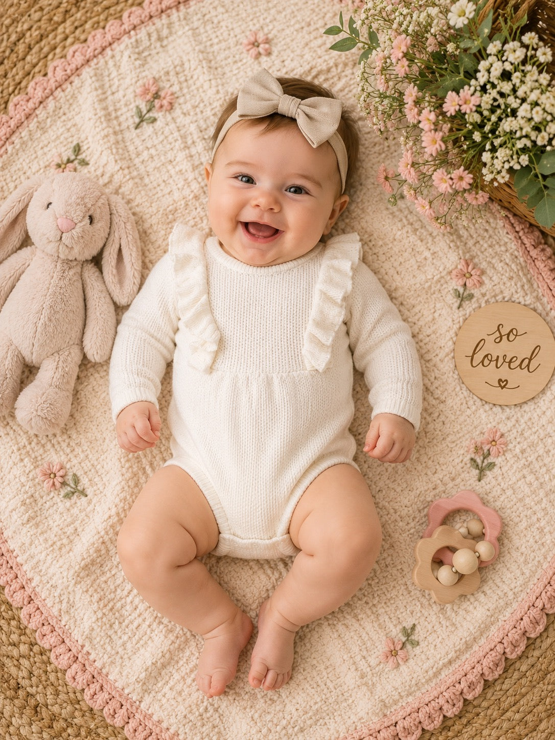 Snowflake Ruffle Knit Bodysuit