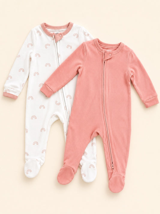 Coral Rainbow Dream Sleeper Set