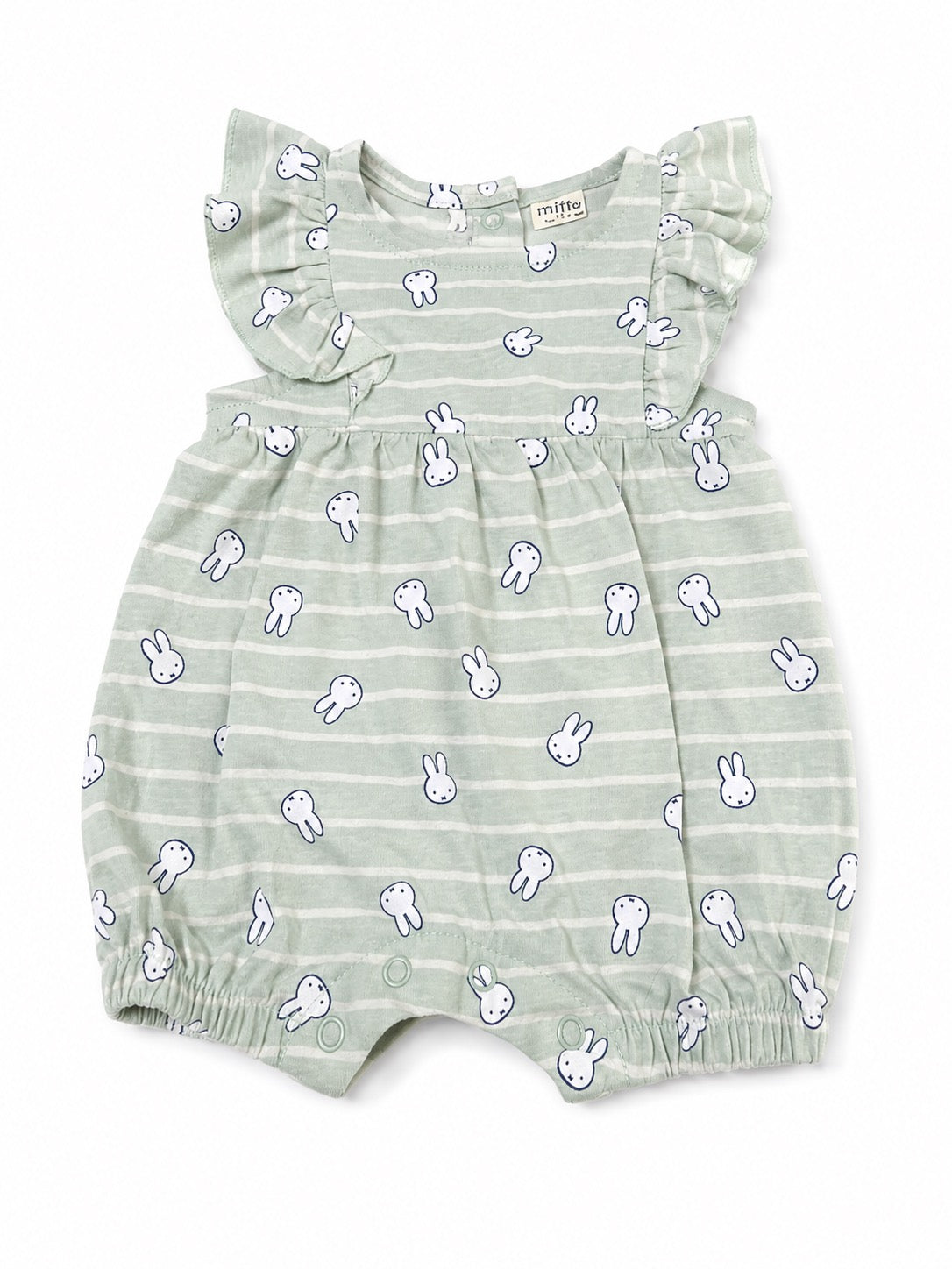 Sage Bunny Flutter Sleeve Bubble Romper