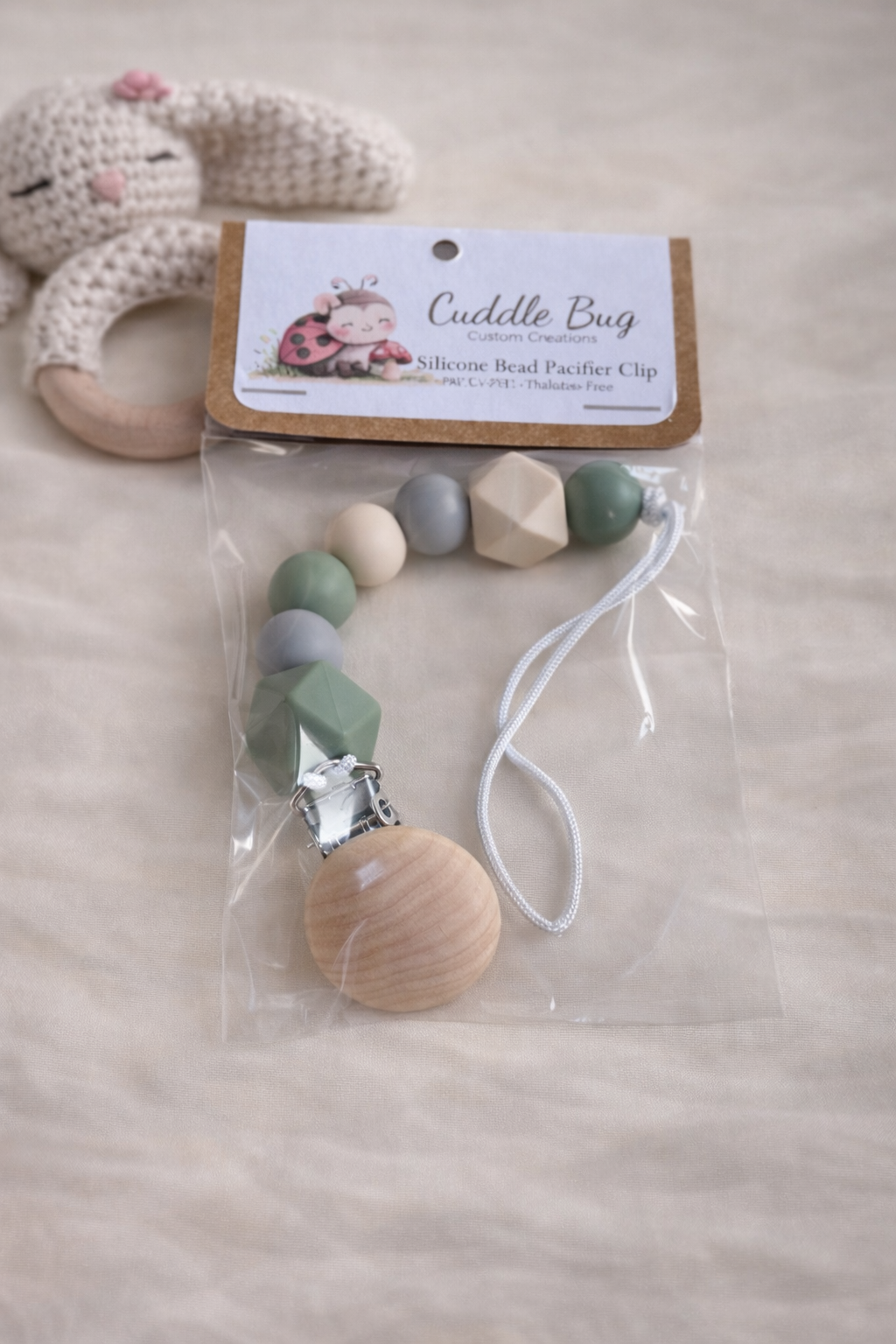 Silicone Bead Pacifier Clip | Handmade | Neutral & Pastel Styles
