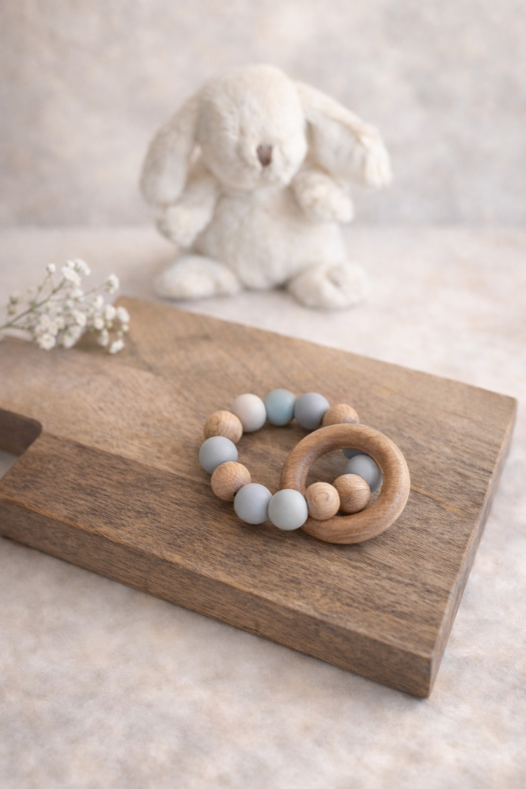 Silicone & Wood Baby Teething Rings