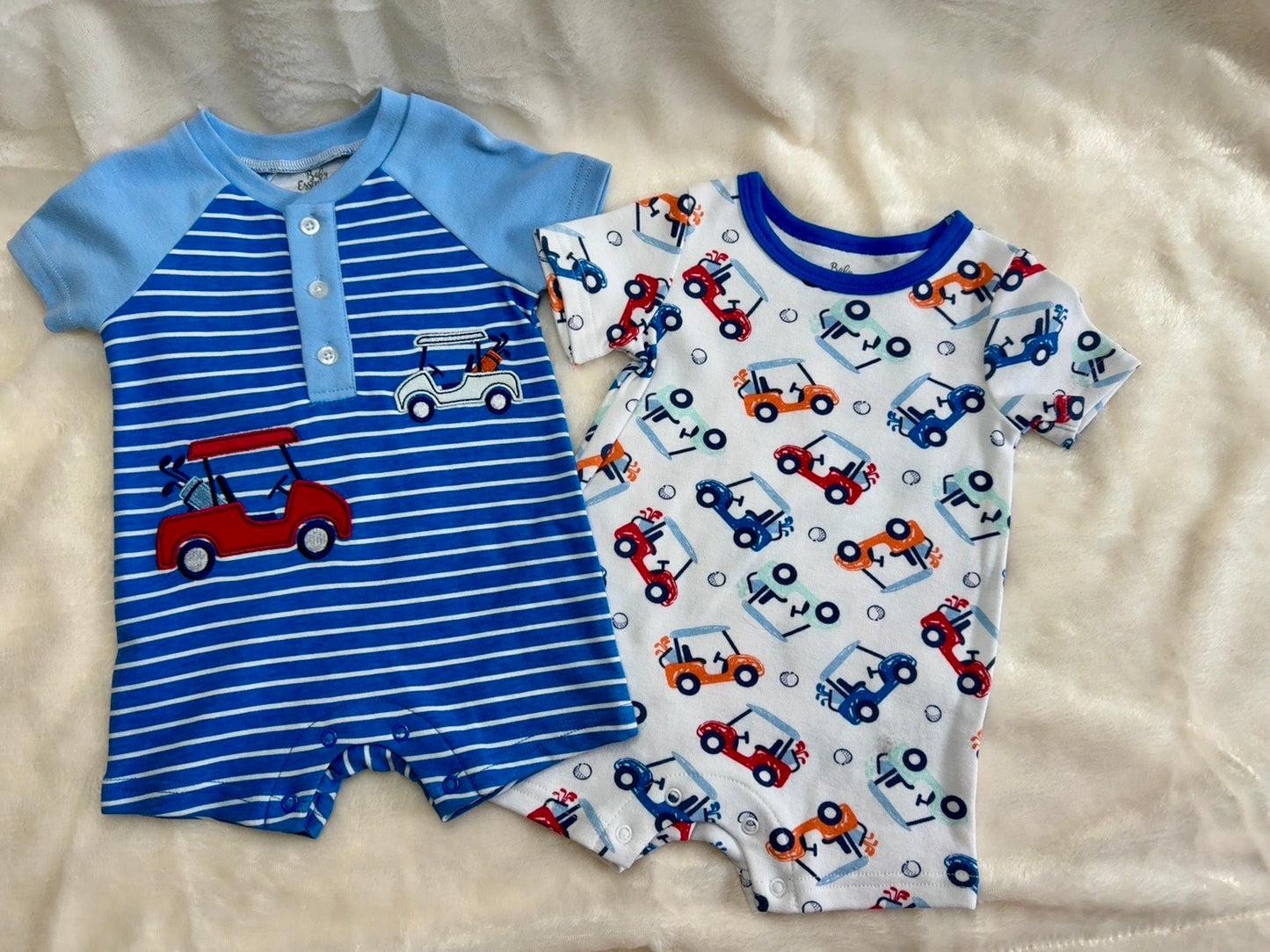 Little Caddy Golf Cart Romper Set (2-Pack)