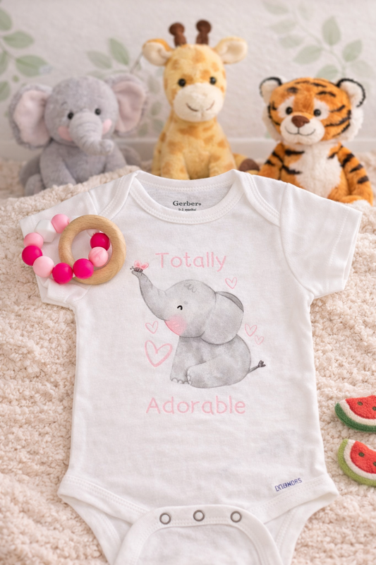 Totally Adorable Elephant Baby Onesie
