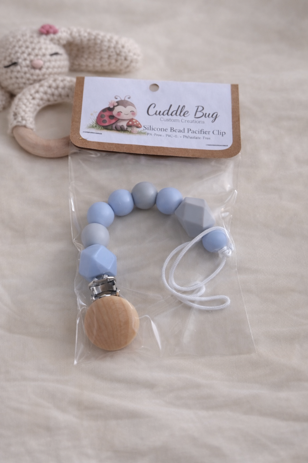 Silicone Bead Pacifier Clip | Handmade | Neutral & Pastel Styles