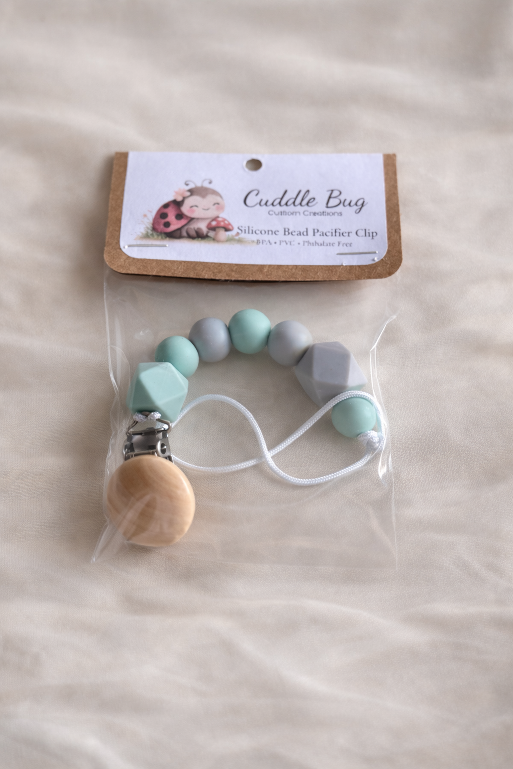 Silicone Bead Pacifier Clip | Handmade | Neutral & Pastel Styles
