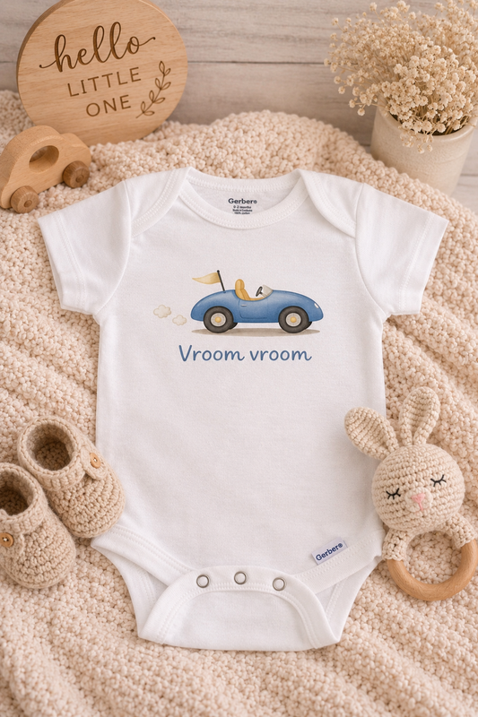 Vroom Vroom Baby Onesie