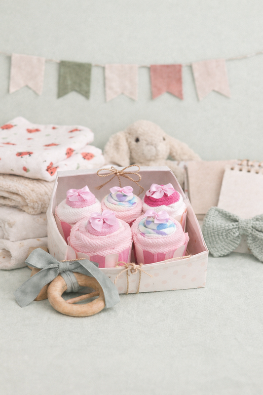 🩷 Pink Variety Pack – Washcloth Cupcake Box (Set of 4)