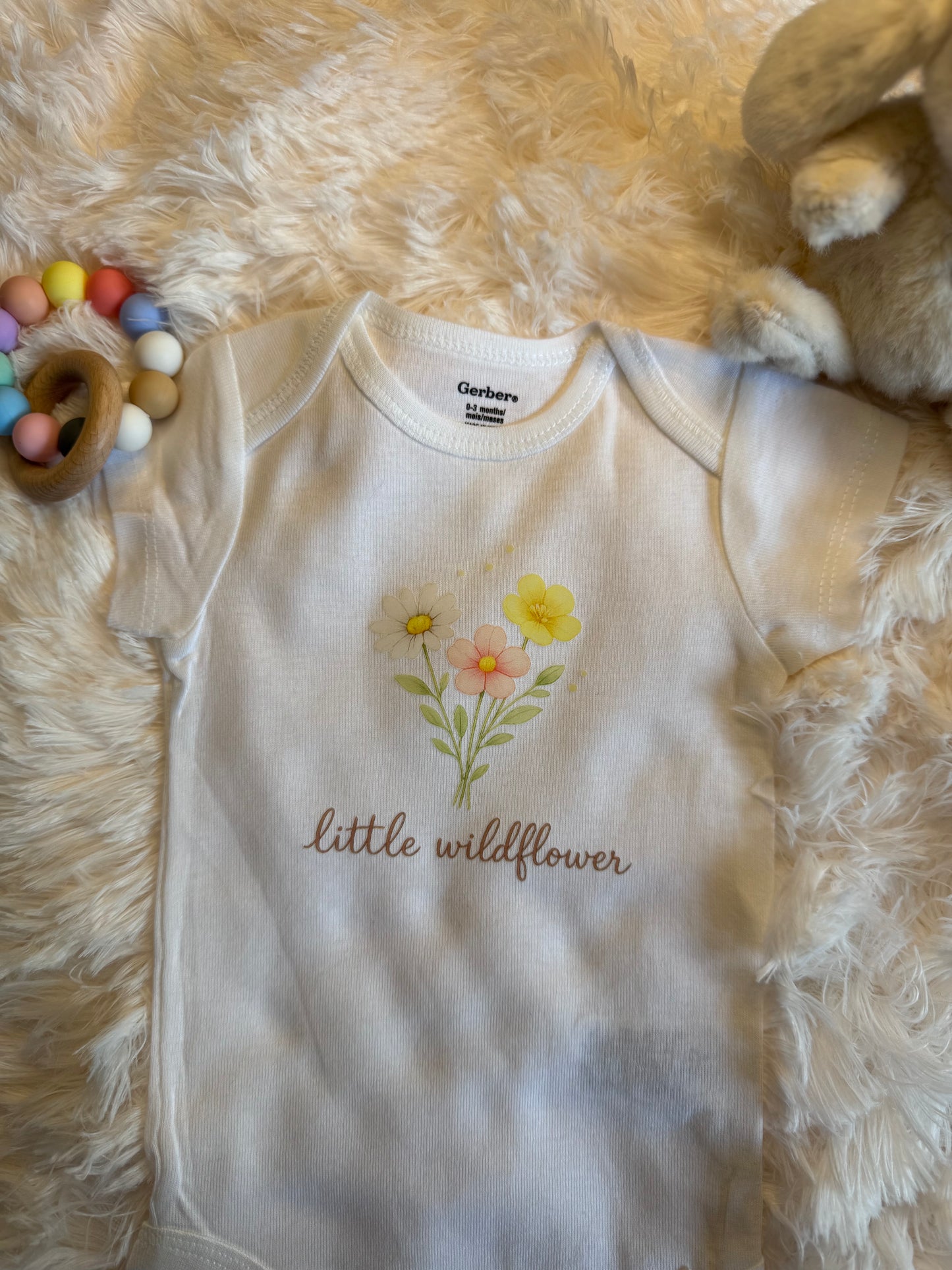 Little Wildflower Baby Onesie | Spring Baby Outfit