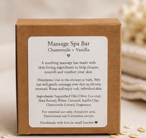Handmade Massage Spa Bar | Chamomile + Vanilla