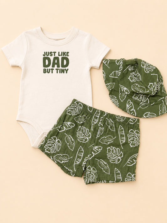 Just Like Dad Tropical Outfit Set