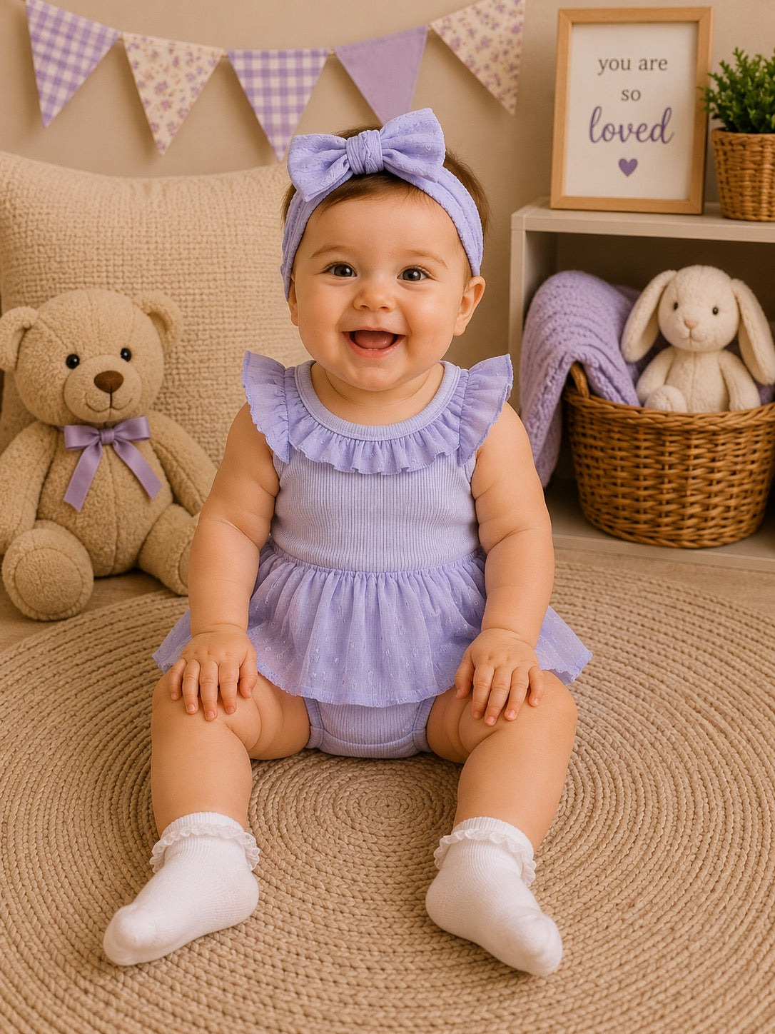 Baby Blue Ruffle Bubble Romper Set