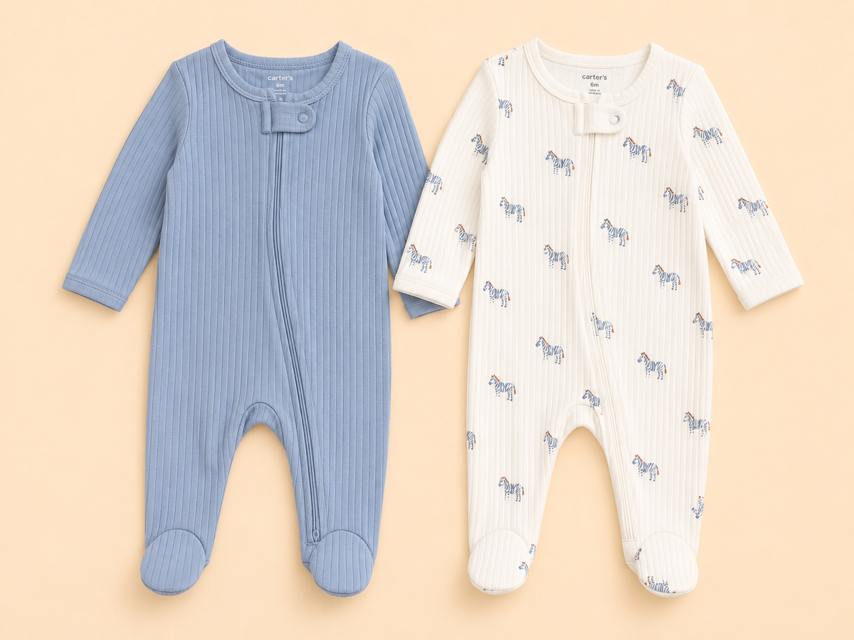 Blue Skies & Little Stripes Sleeper Set