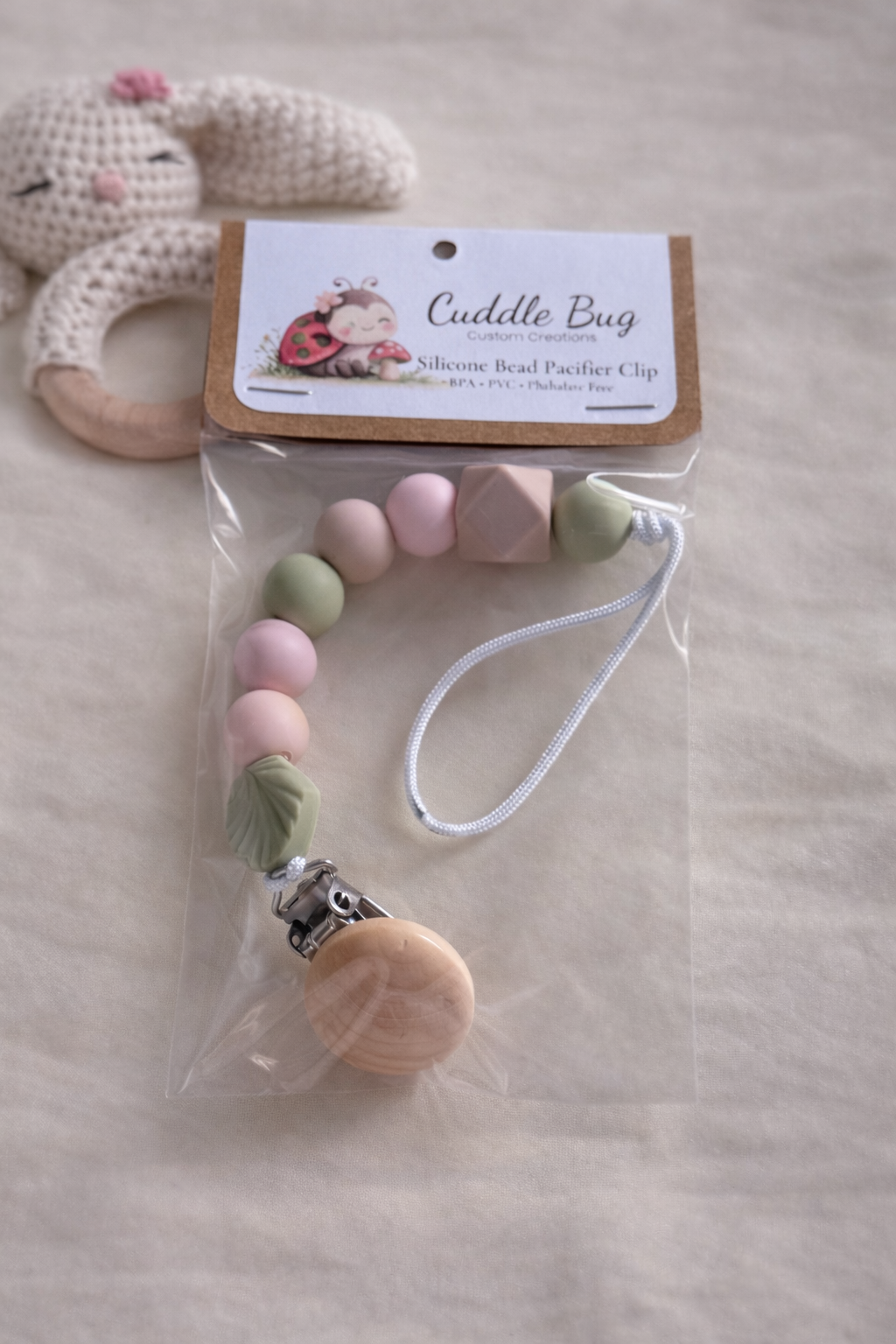 Silicone Bead Pacifier Clip | Handmade | Neutral & Pastel Styles